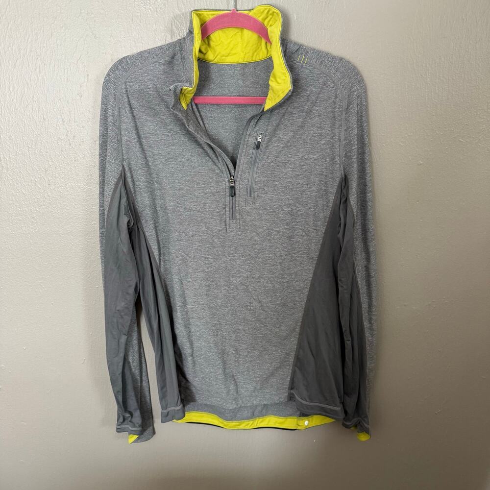 LULULEMON Men's Grey Collar 1/4 Zip Pullover Size Large running workout